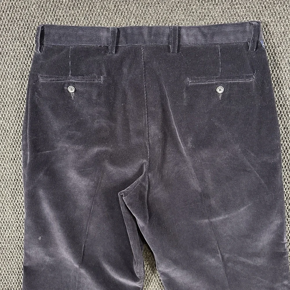 Y2K Dockers Corduroy Pants Men's 36x29 Navy Relaxed Fit Pleated Wide Wale Cuffed